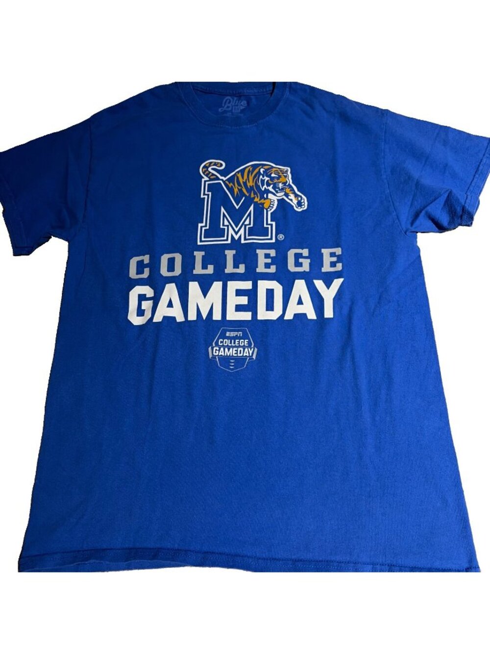 University of Memphis Tigers College Gameday T Shirt Size M Blue ESPN Vintage